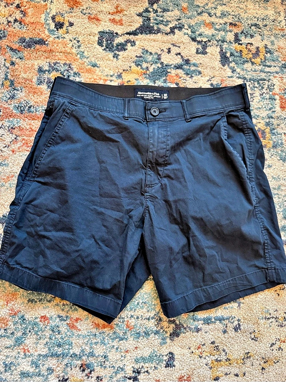 Abercrombie & Fitch A&F All Day Short-Stretch Classic Fit Stretch Shorts Black